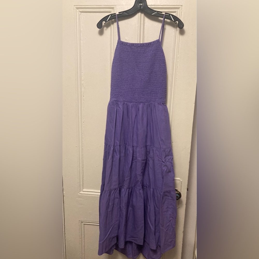 Universal Thread Purple Smocked Bodice Tiered Maxi Dress